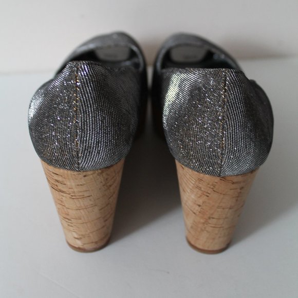 Stuart Weitzman Anna Corkswoon Platform Wedge Peep Toe Pumps Size 10 Pyritte - Picture 6 of 11